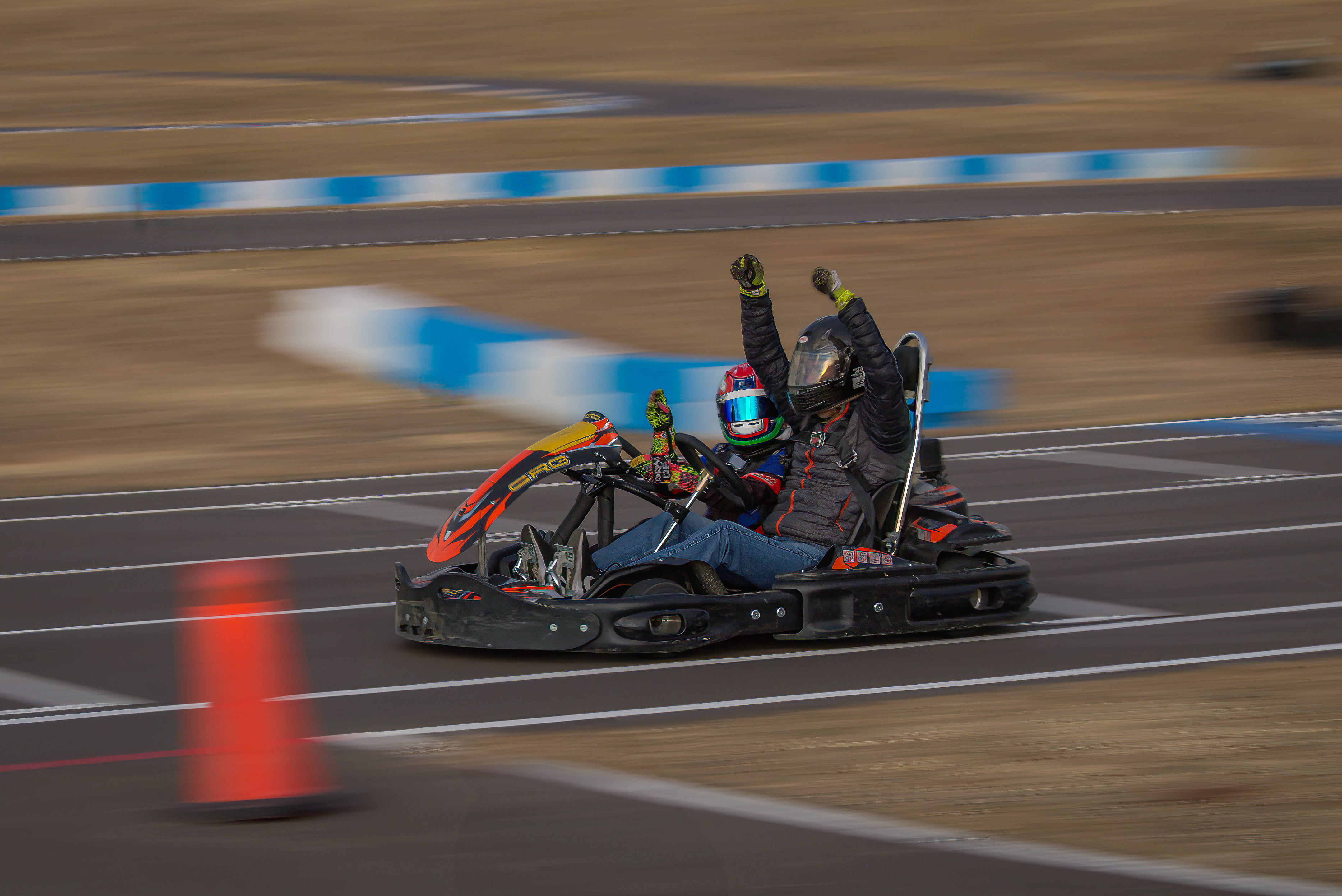 Go-kart racing action at Colorado Karting Circuit